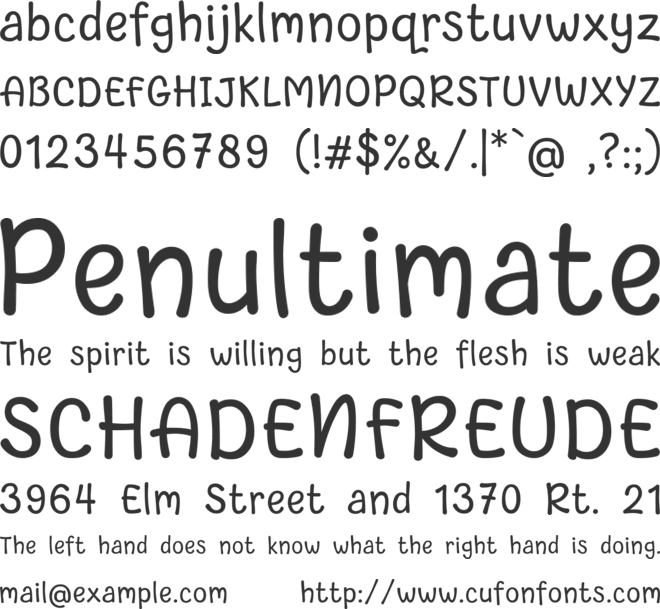 Cute Aurora font preview