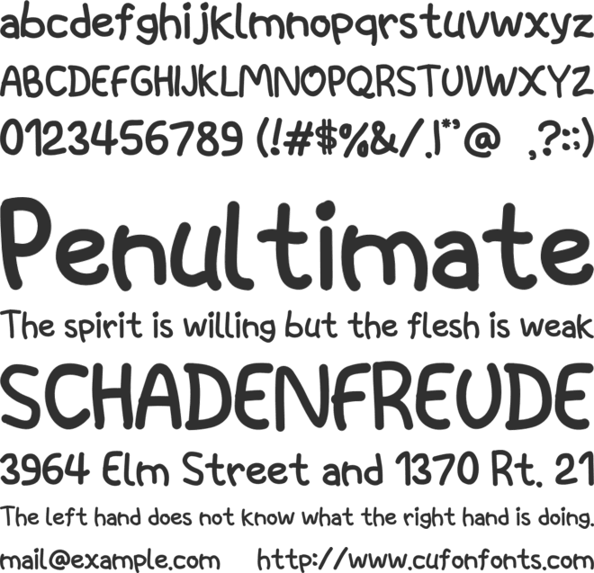 Space kids font preview