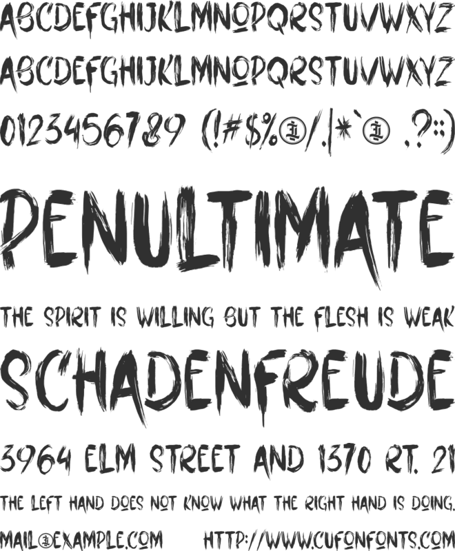 Fredbones Personal use Only font preview