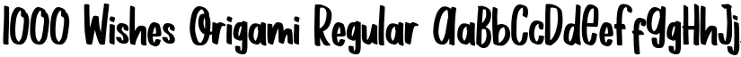 1000 Wishes Origami Regular font