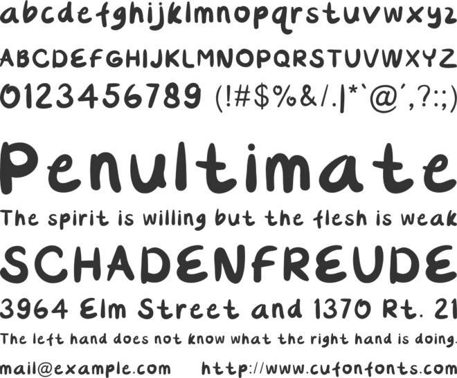 Cutes font preview