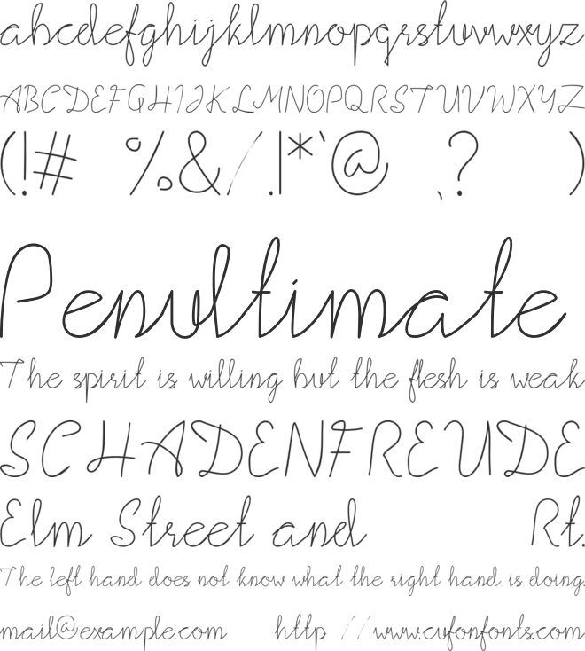 Aquilegia Script font preview
