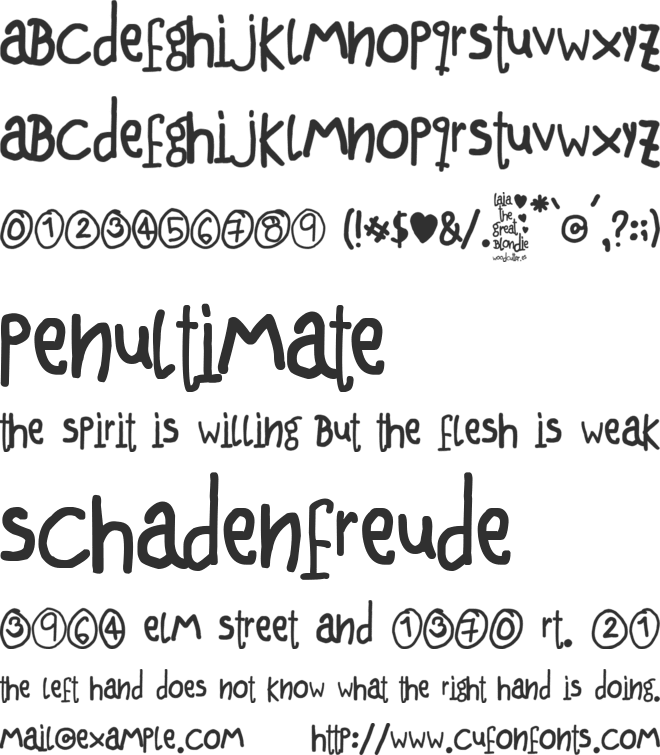 Laia the Great Blondie font preview