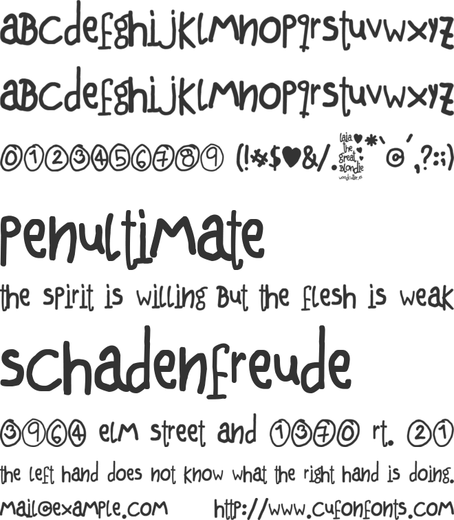 Laia the Great Blondie font preview
