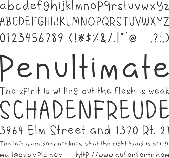 Baby Shrimp font preview