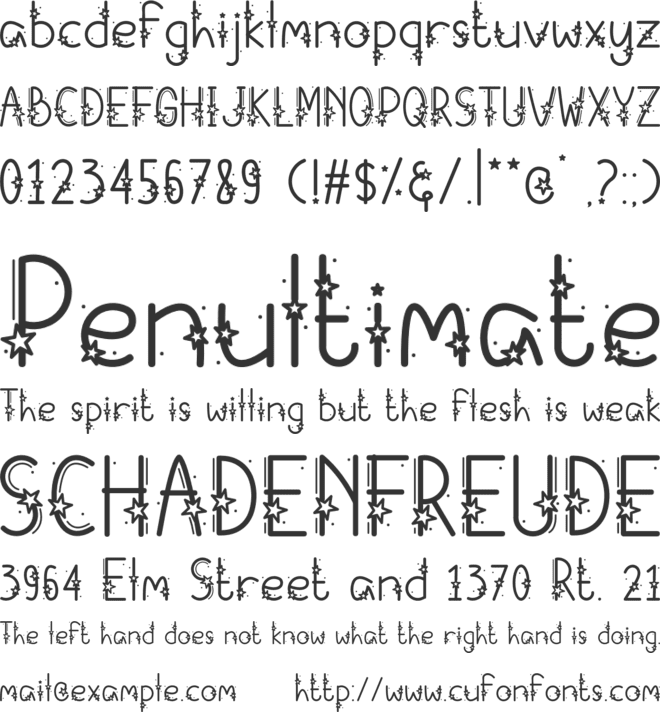 Starry Fayez font preview