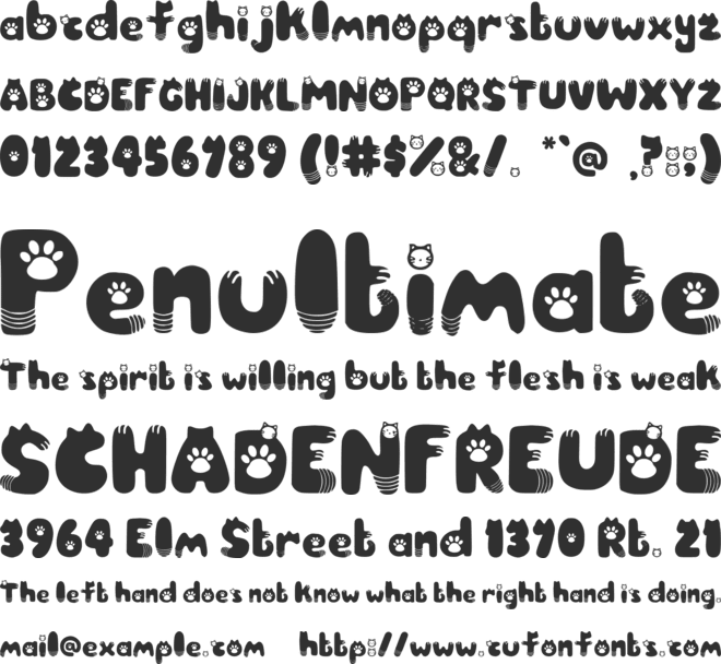 Purrfect font preview