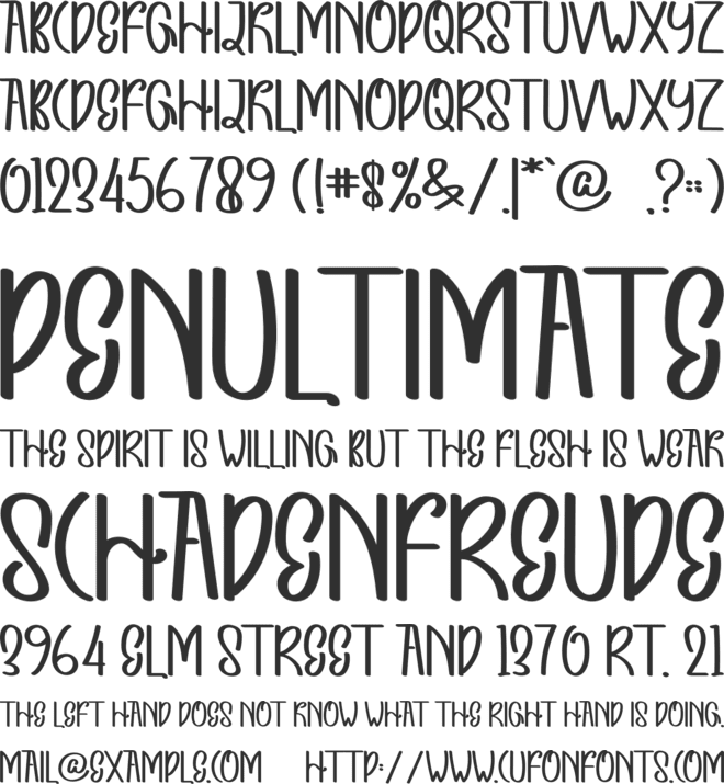 DIARY RABBIT font preview