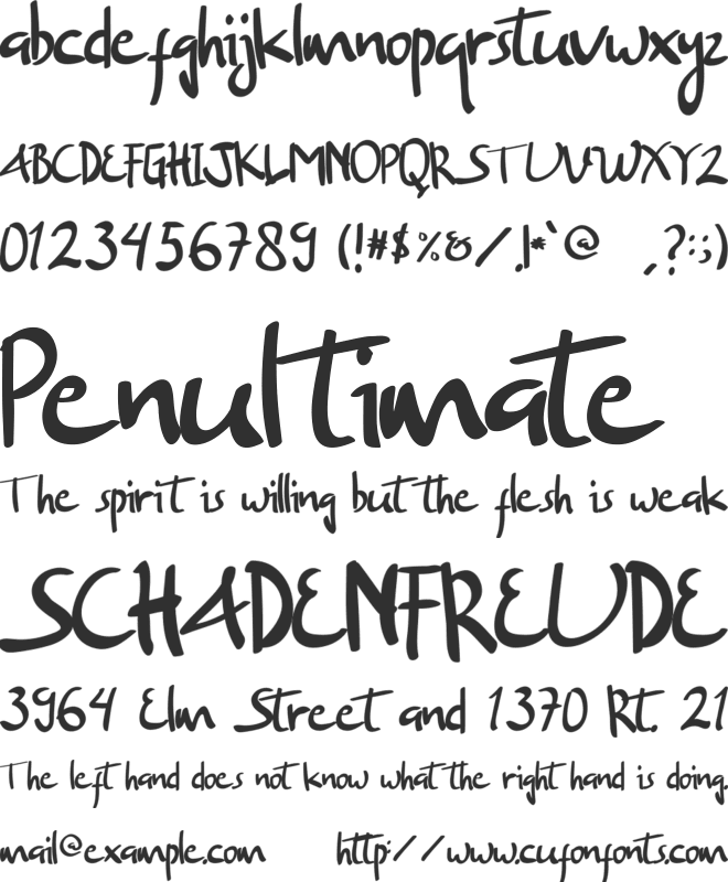 Separate font preview