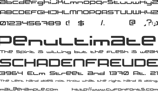 XXII Static font preview