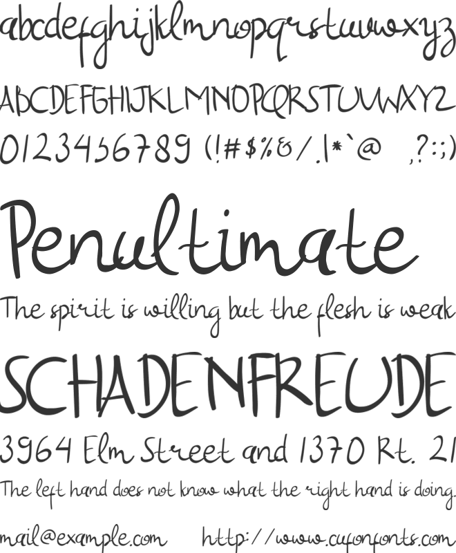 Moments font preview