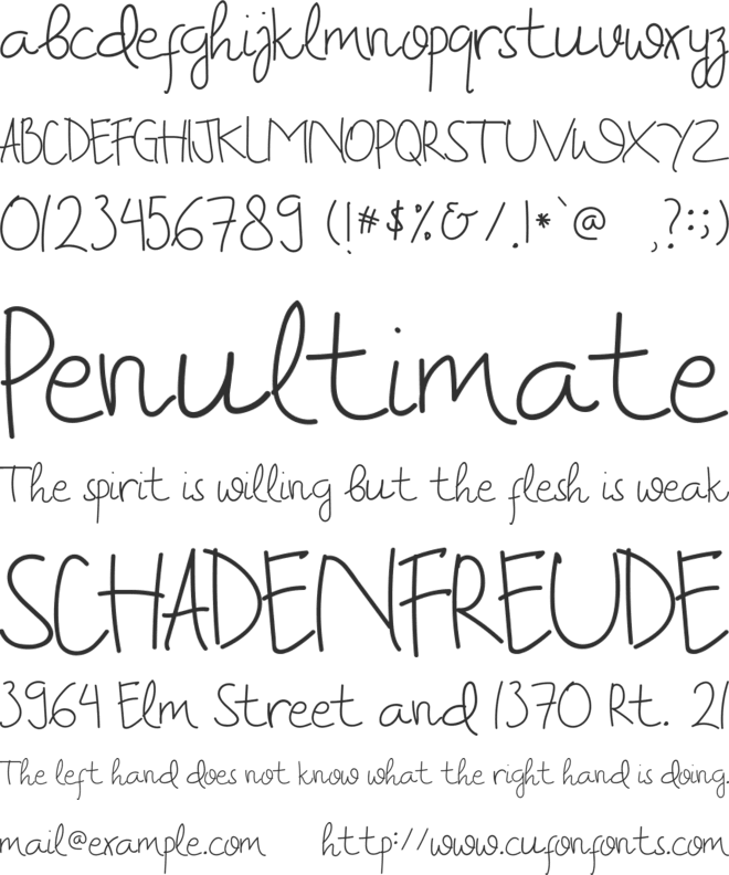 Way Back Home font preview