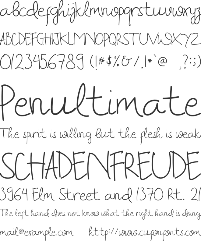 Way Back Home font preview