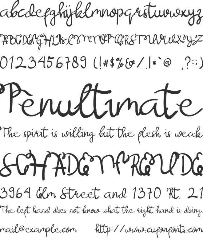 Bougenville font preview