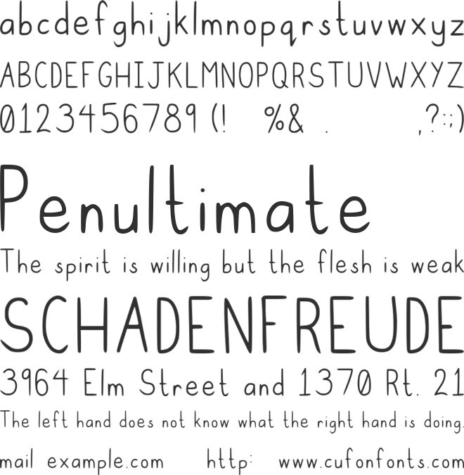 Cutesy font preview