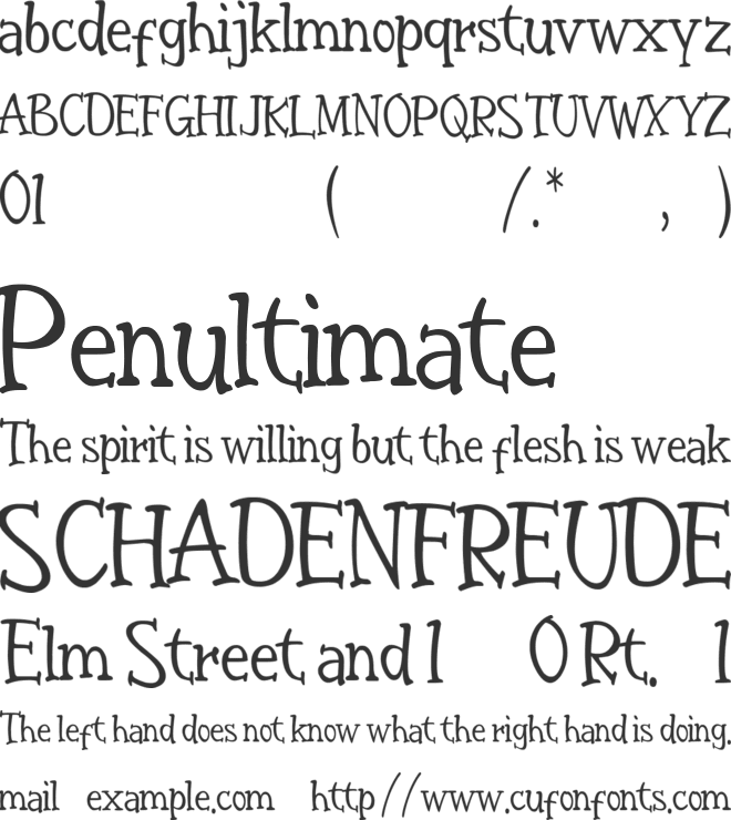 Ellenoire font preview