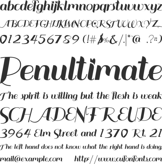 Love Sonnia font preview