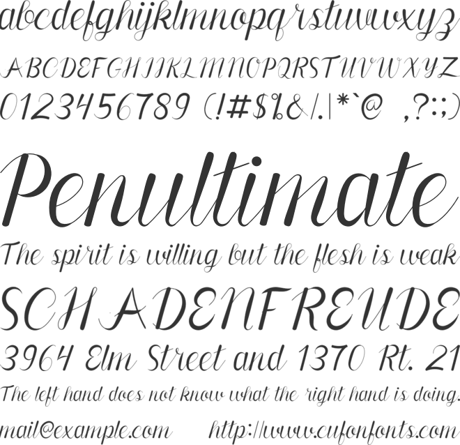 Quanamay font preview