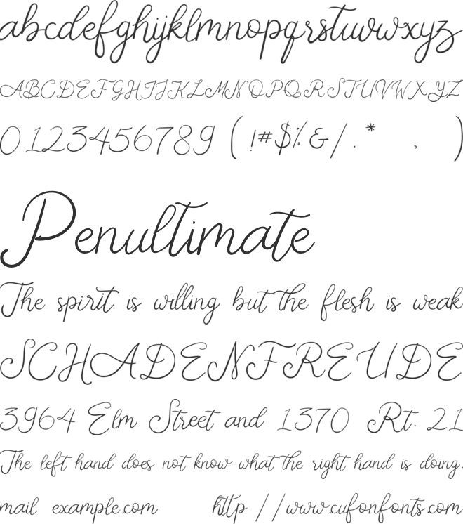 Marionite font preview