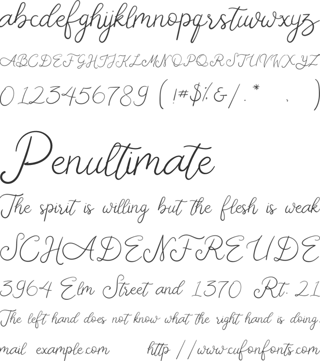 Marionite font preview