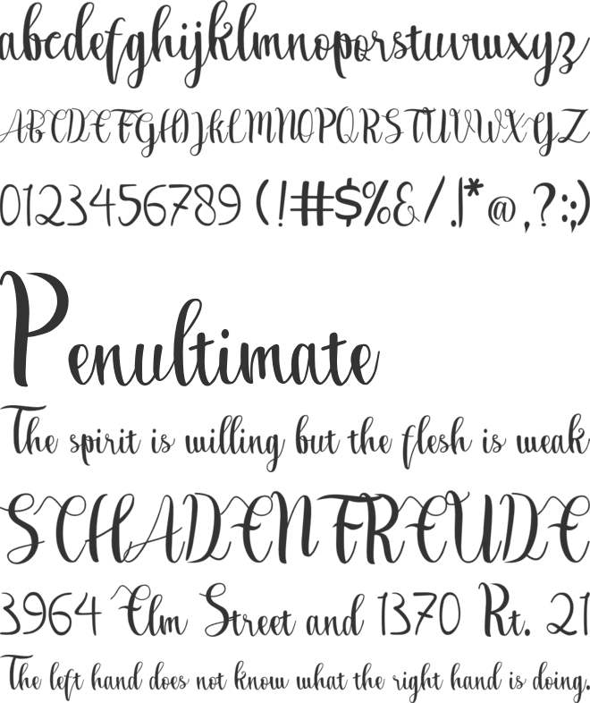 Yellow ganana font preview