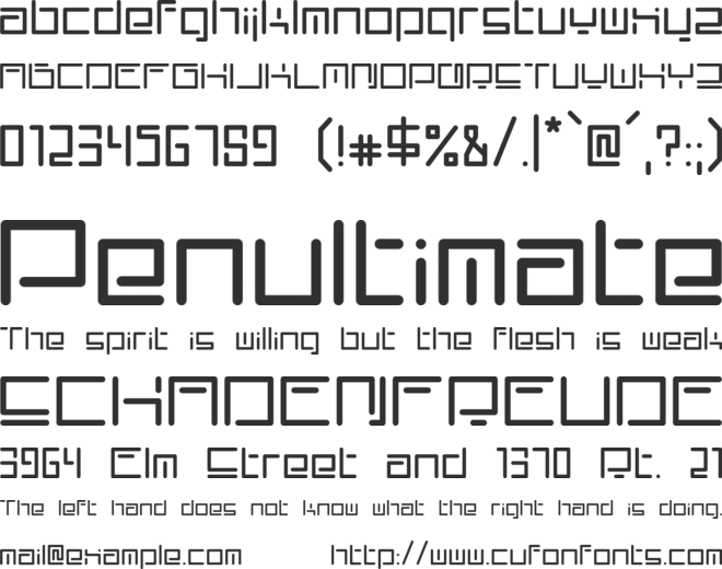 Rectand font preview