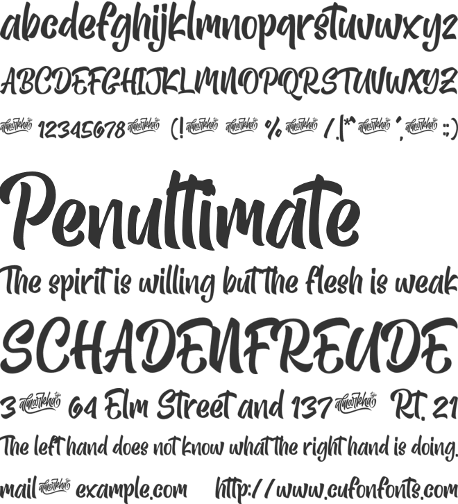 Alibabe font preview