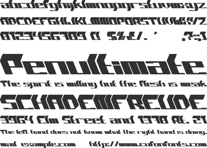 WARNING font preview