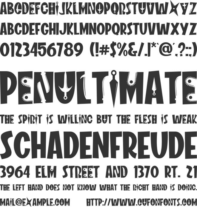 NINJA FIGHTER font preview