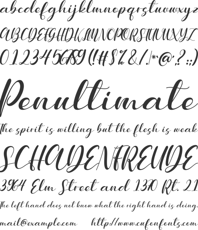 Meuthia font preview