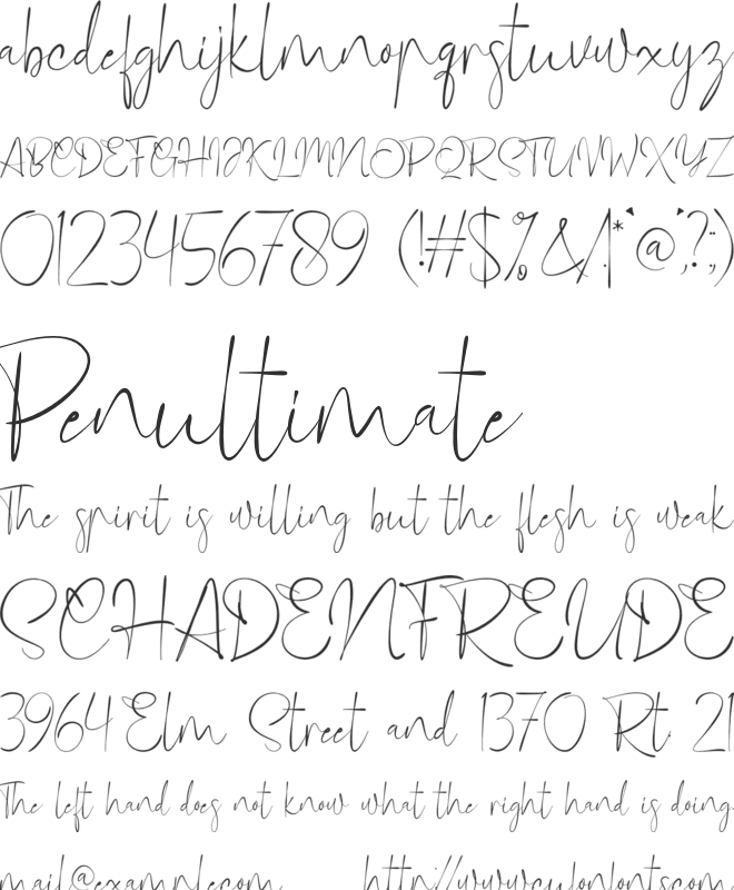 Marylinda font preview