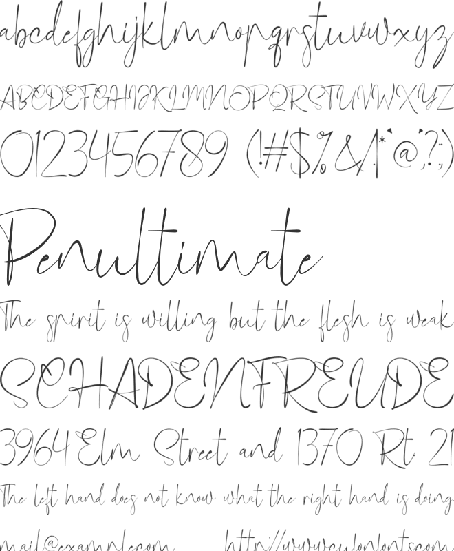 Marylinda font preview