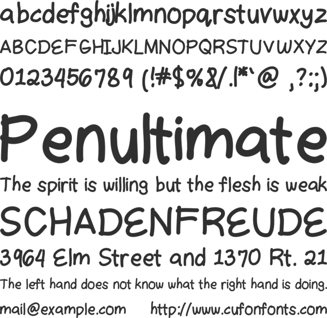 RowisHandwriting font preview