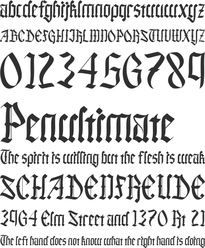 Black Callig font preview