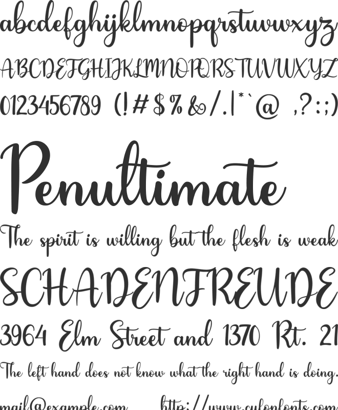 Hey Lover font preview