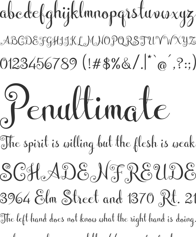Wedding Font font preview