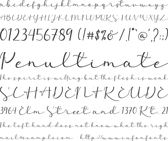 Allesia font preview