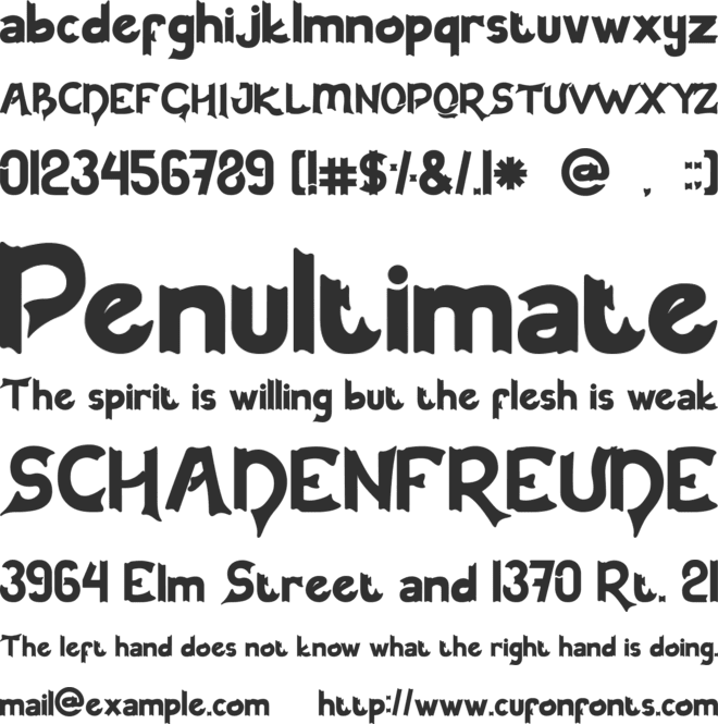 Earlinos font preview