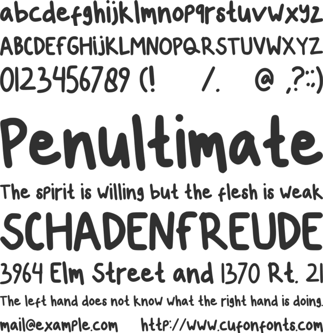 Ridhands font preview