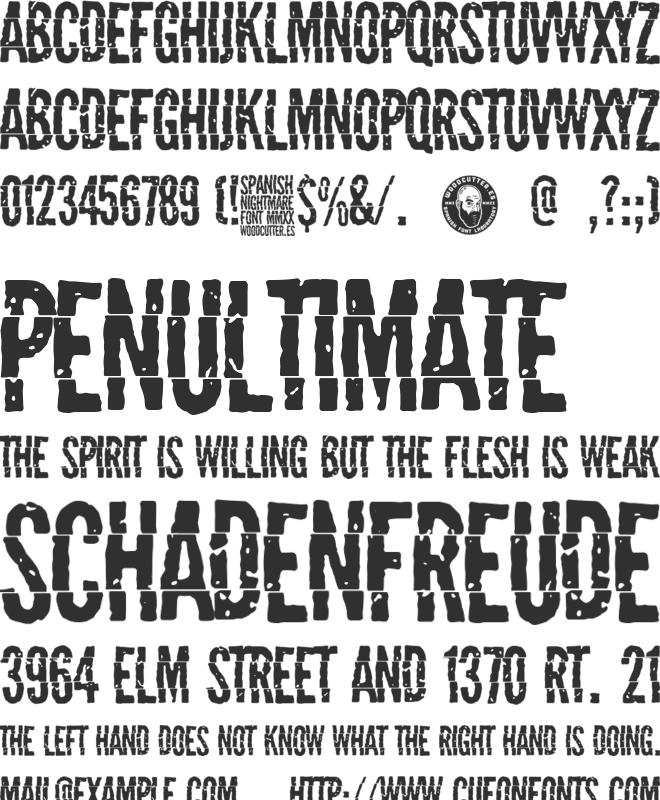 Spanish Nightmare font preview