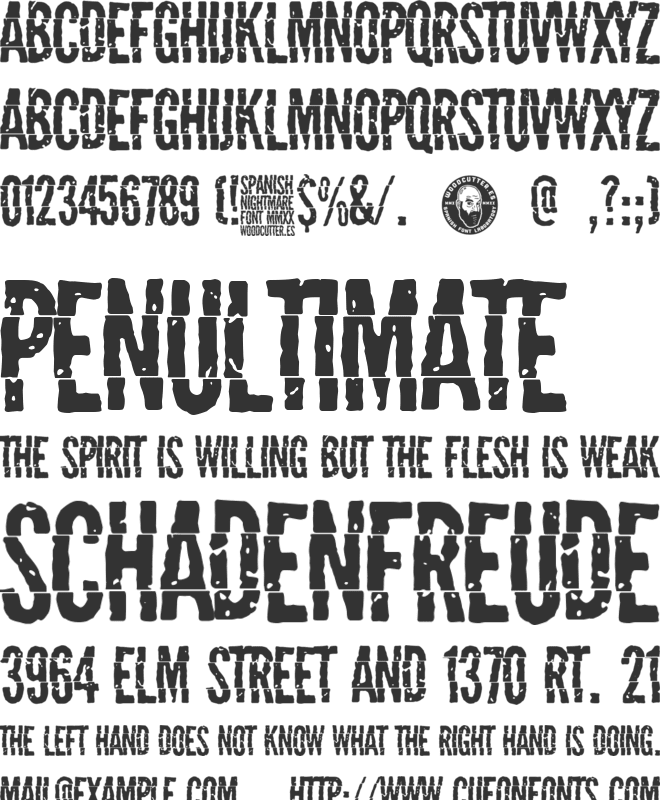 Spanish Nightmare font preview