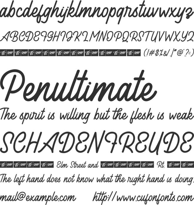 Arealand font preview