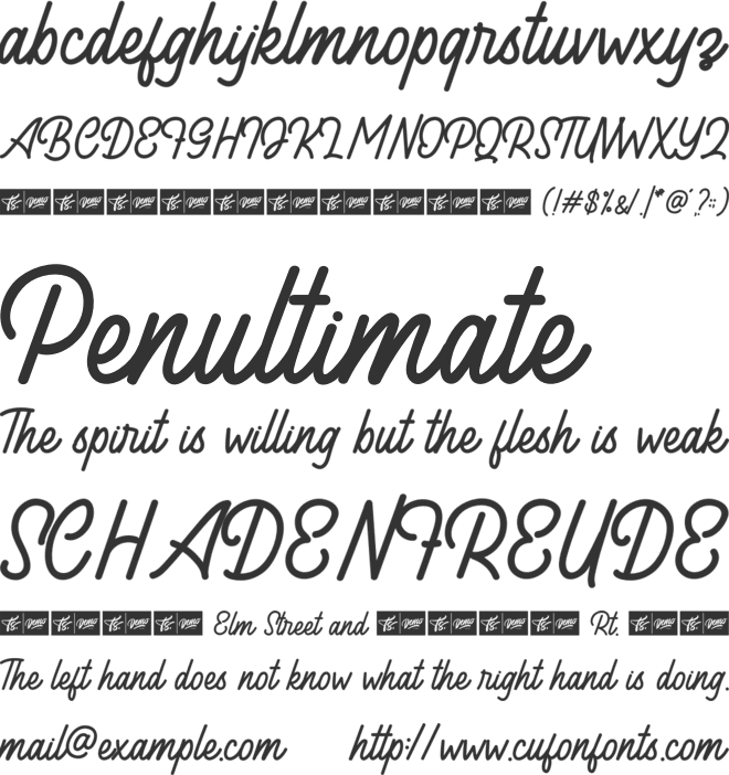 Arealand font preview