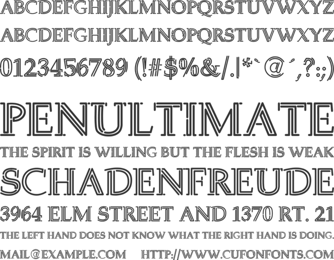 Welingtom font preview