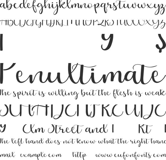 falling free for personal use font preview