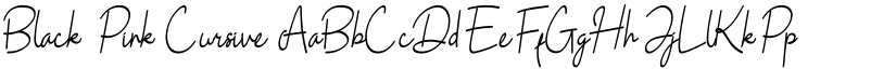 Black Pink Cursive font