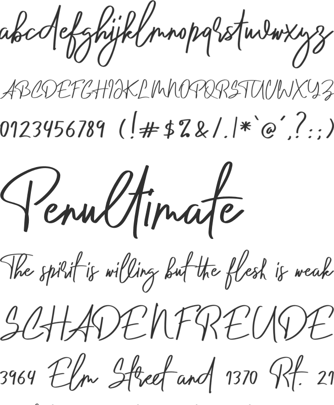 Curly Millie font preview