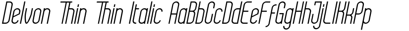 Delvon Thin Thin Italic font