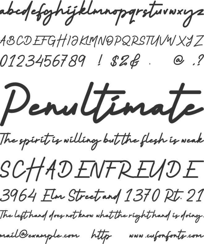 Sofia More font preview