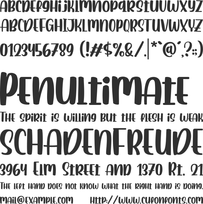 Baimbo font preview